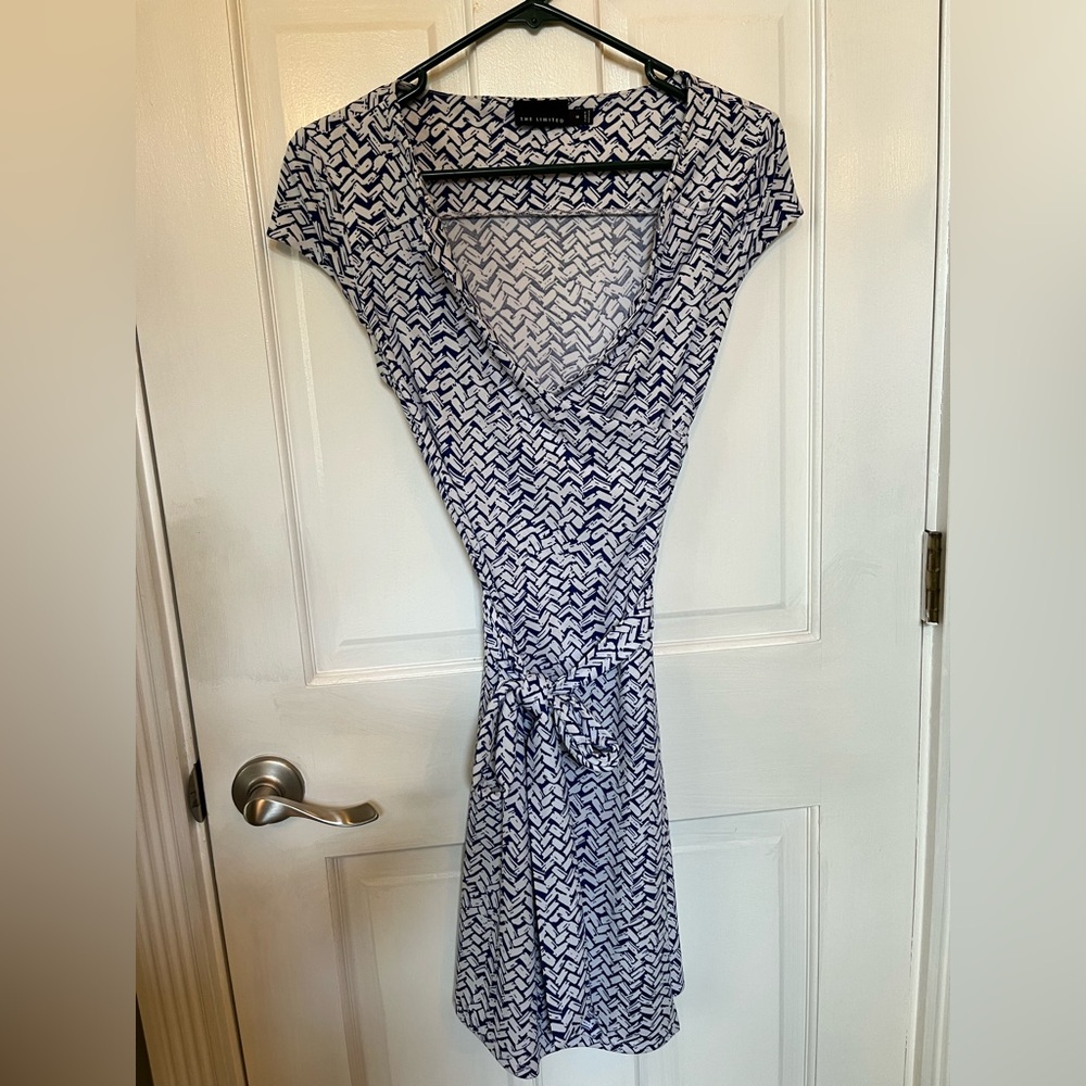 The Limited Blue and White Patterned Dress